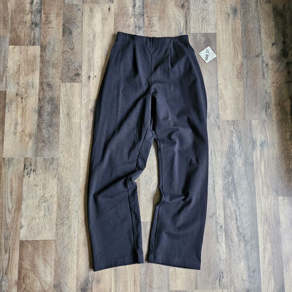 L.L. Bean Women's Size 4 Petite Black Pants 88% Cotton 12% Lycra Spandex Stretch